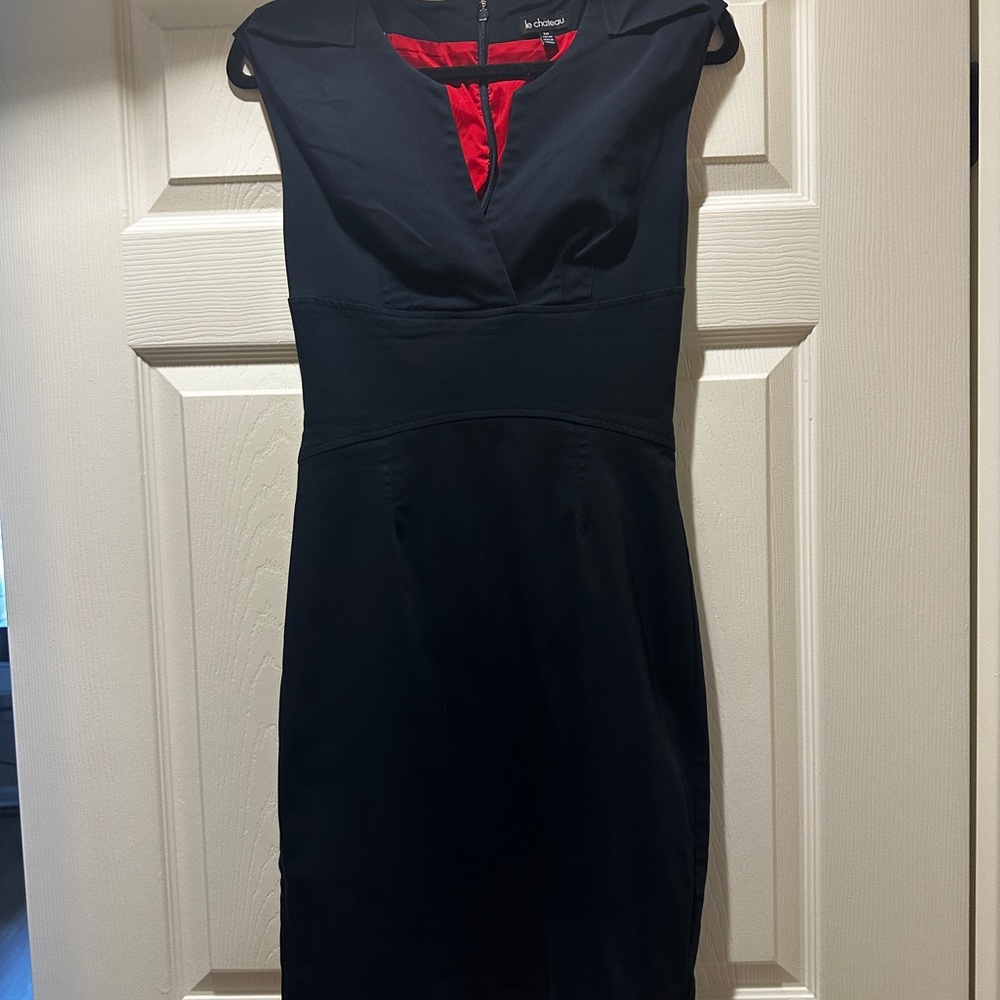 Le Château Little Black Dress w/ Red Lining – Size Small – Made in Canada